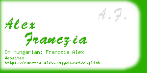 alex franczia business card